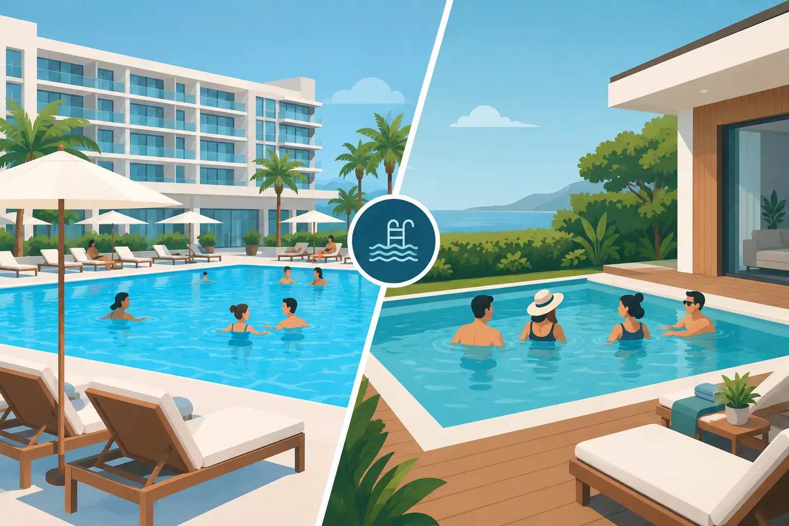 Hotel Pool Versus Private Pool for Groups