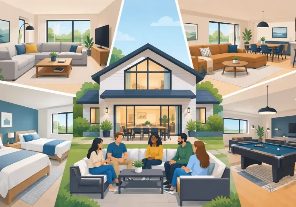 House Rental With Multiple Living Areas for Groups